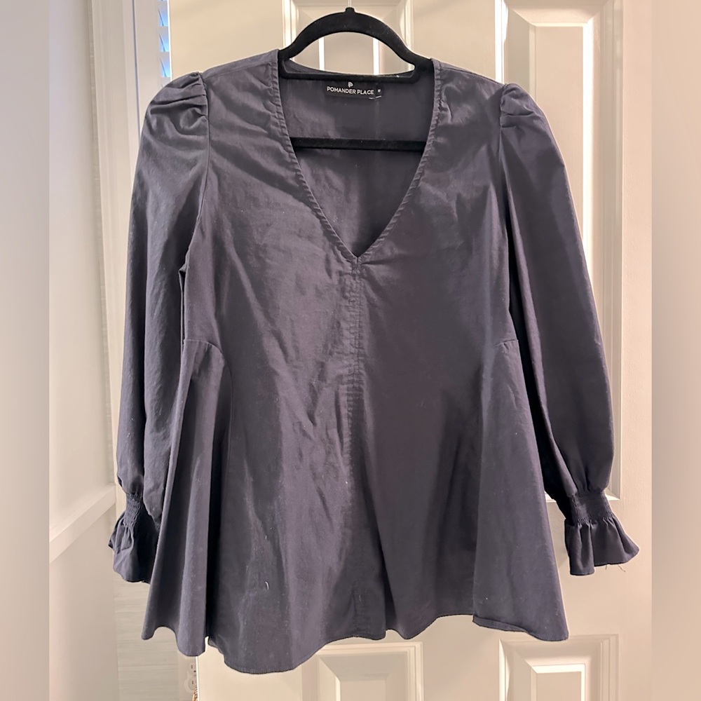 Tuckernuck Pomander Place navy A-line swing top